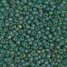 Japanese Miyuki Seed Beads, size 8/0, SKU 189008.MY8-0146FR, matte transparent green AB , (1 26-28 gram tube, apprx 1120 beads)