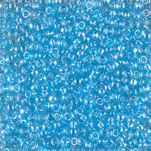 Japanese Miyuki Seed Beads, size 8/0, SKU 189008.MY8-0260, transparent aqua AB , (1 26-28 gram tube, apprx 1120 beads)