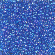 Japanese Miyuki Seed Beads, size 8/0, SKU 189008.MY8-0261, transparent sapphire AB , (1 26-28 gram tube, apprx 1120 beads)