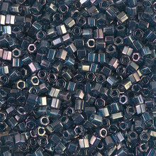 Japanese Miyuki Seed Beads, size 8/0, SKU 189008.MY8-0305cut, montana blue gold luster cut, (1 26-28 gram tube, apprx 1120 beads)