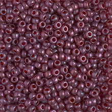 Japanese Miyuki Seed Beads, size 8/0, SKU 189008.MY8-0313SF, semi-frosted cranberry gold luster, (1 26-28 gram tube, apprx 1120 beads)