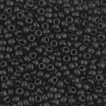 Japanese Miyuki Seed Beads, size 8/0, SKU 189008.MY8-0401SF, semi-frosted black, (1 26-28 gram tube, apprx 1120 beads)