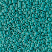 Japanese Miyuki Seed Beads, size 8/0, SKU 189008.MY8-0412F, matte opaque turquoise green, (1 26-28 gram tube, apprx 1120 beads)