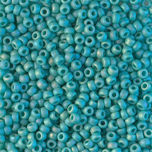 Japanese Miyuki Seed Beads, size 8/0, SKU 189008.MY8-0412FR, matte opaque turquoise green AB, (1 26-28 gram tube, apprx 1120 beads)