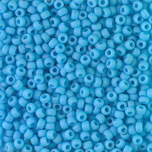 Japanese Miyuki Seed Beads, size 8/0, SKU 189008.MY8-0413F, matte opaque turquoise blue, (1 26-28 gram tube, apprx 1120 beads)
