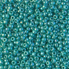 Japanese Miyuki Seed Beads, size 8/0, SKU 189008.MY8-0481, opaque turquoise green ab, (1 26-28 gram tube, apprx 1120 beads)