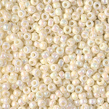 Japanese Miyuki Seed Beads, size 8/0, SKU 189008.MY8-0486, ivory pearl ceylon ab, (1 26-28 gram tube, apprx 1120 beads)