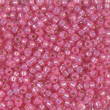 Japanese Miyuki Seed Beads, size 8/0, SKU 189008.MY8-0556, dyed rose silverlined alabaster, (1 26-28 gram tube, apprx 1120 beads)