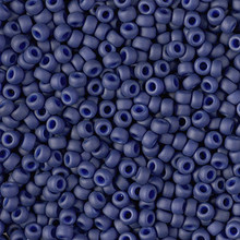 Japanese Miyuki Seed Beads, size 8/0, SKU 189008.MY8-1253, matte metallic royal blue, (1 26-28 gram tube, apprx 1120 beads)