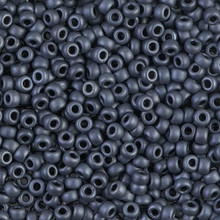 Japanese Miyuki Seed Beads, size 8/0, SKU 189008.MY8-2001 (was 1254), matte gunmetal, (1 26-28 gram tube, apprx 1120 beads)
