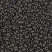 Japanese Miyuki Seed Beads, size 8/0, SKU 189008.MY8-2013, matte metallic dark olive iris, (1 26-28 gram tube, apprx 1120 beads)