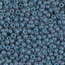 Japanese Miyuki Seed Beads, size 8/0, SKU 189008.MY8-2030, matte metallic steel blue luster, (1 26-28 gram tube, apprx 1120 beads)