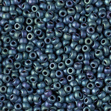 Japanese Miyuki Seed Beads, size 8/0, SKU 189008.MY8-2064, matte metallic blue green iris, (1 26-28 gram tube, apprx 1120 beads)