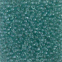 Japanese Miyuki Seed Beads, size 8/0, SKU 189008.MY8-2445, transparent sea foam luster, (1 26-28 gram tube, apprx 1120 beads)