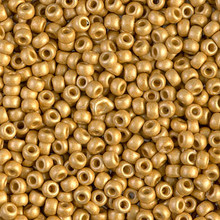 Japanese Miyuki Seed Beads, size 8/0, SKU 189008.MY8-4202F, duracoat galvanized matte gold, (1 26-28 gram tube, apprx 1120 beads)