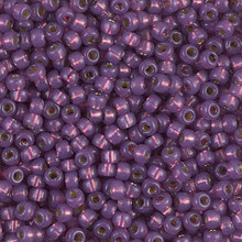 Japanese Miyuki Seed Beads, size 8/0, SKU 189008.MY8-4248, duracoat silverlined dyed dark lilac, (1 26-28 gram tube, apprx 1120 beads)