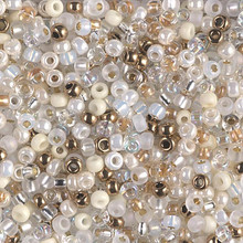 Japanese Miyuki Seed Beads, size 8/0, SKU 189008.MY8-MIX31, white wedding mix, (1 26-28 gram tube, apprx 1120 beads)