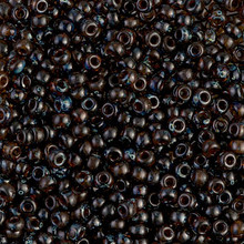 Japanese Miyuki Seed Beads, size 8/0, SKU 189008.MY8-4502, transparent dark topaz picasso, (1 26-28 gram tube, apprx 1120 beads)