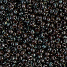 Japanese Miyuki Seed Beads, size 8/0, SKU 189008.MY8-4504, transparent ruby picasso, (1 26-28 gram tube, apprx 1120 beads)