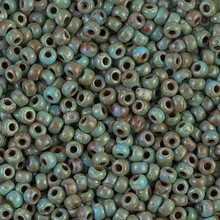 Japanese Miyuki Seed Beads, size 8/0, SKU 189008.MY8-4514, opaque turquoise blue picasso, (1 26-28 gram tube, apprx 1120 beads)