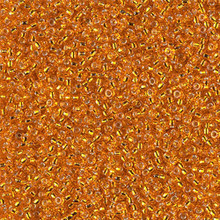 Japanese Miyuki Seed Beads, size 15/0, SKU 189015.MY15-0008, silver lined orange,  (1 12-13gram tube - apprx 3500 beads)
