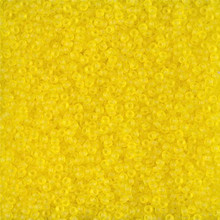 Japanese Miyuki Seed Beads, size 15/0, SKU 189015.MY15-0136F, matte transparent yellow,  (1 12-13gram tube - apprx 3500 beads)