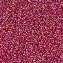 Japanese Miyuki Seed Beads, size 15/0, SKU 189015.MY15-0141FR, matte transparent ruby AB,  (1 12-13gram tube - apprx 3500 beads)