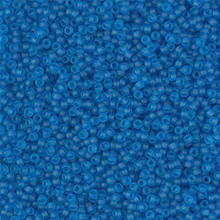 Japanese Miyuki Seed Beads, size 15/0, SKU 189015.MY15-0149F, matte transparent capri blue,  (1 12-13gram tube - apprx 3500 beads)