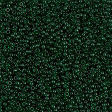 Japanese Miyuki Seed Beads, size 15/0, SKU 189015.MY15-0156, transparent dark emerald,  (1 12-13gram tube - apprx 3500 beads)