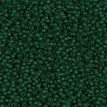 Japanese Miyuki Seed Beads, size 15/0, SKU 189015.MY15-0156F, matte transparent dark emerald,  (1 12-13gram tube - apprx 3500 beads)