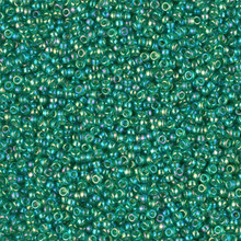 Japanese Miyuki Seed Beads, size 15/0, SKU 189015.MY15-0354, chartreuse lined green AB,  (1 12-13gram tube - apprx 3500 beads)