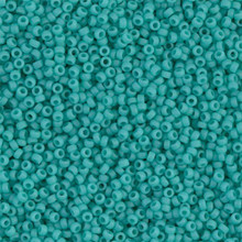 Japanese Miyuki Seed Beads, size 15/0, SKU 189015.MY15-0412F, matte opaque turquoise green,  (1 12-13gram tube - apprx 3500 beads)