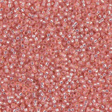 Japanese Miyuki Seed Beads, size 15/0, SKU 189015.MY15-0642, dyed salmon silverlined alabaster,  (1 12-13gram tube - apprx 3500 beads)
