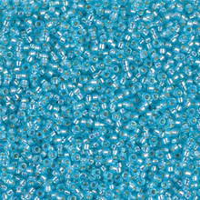 Japanese Miyuki Seed Beads, size 15/0, SKU 189015.MY15-0647, dyed aqua silverlined alabaster,  (1 12-13gram tube - apprx 3500 beads)