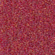 Japanese Miyuki Seed Beads, size 15/0, SKU 189015.MY15-1010, silverlined flame red AB,  (1 12-13gram tube - apprx 3500 beads)