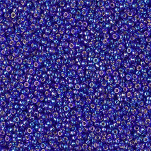 Japanese Miyuki Seed Beads, size 15/0, SKU 189015.MY15-1020, silverlined cobalt AB,  (1 12-13gram tube - apprx 3500 beads)