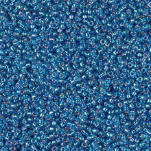 Japanese Miyuki Seed Beads, size 15/0, SKU 189015.MY15-1025, silverlined capri blue AB,  (1 12-13gram tube - apprx 3500 beads)