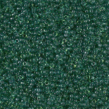 Japanese Miyuki Seed Beads, size 15/0, SKU 189015.MY15-1408, dyed transparent faye green,  (1 12-13gram tube - apprx 3500 beads)