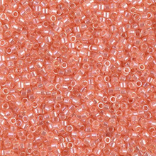 Delica Beads (Miyuki), size 11/0 (same as 12/0), SKU 195006.DB11-1480, transparent peach luster, (10gram tube, apprx 1900 beads)