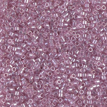 Delica Beads (Miyuki), size 11/0 (same as 12/0), SKU 195006.DB11-1482, transparent light rose luster, (10gram tube, apprx 1900 beads)