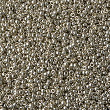 Japanese Miyuki Seed Beads, size 15/0, SKU 189015.MY15-4221, duracoat galvanized light pewter, (1 12-13gram tube - apprx 3500 beads)