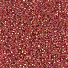 Japanese Miyuki Seed Beads, size 15/0, SKU 189015.MY15-4244, duracoat silverlined dyed persimmon, (1 12-13gram tube - apprx 3500 beads)