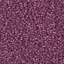Japanese Miyuki Seed Beads, size 15/0, SKU 189015.MY15-4247, duracoat silverlined dyed peony pink, (1 12-13gram tube - apprx 3500 beads)