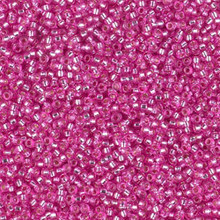 Japanese Miyuki Seed Beads, size 15/0, SKU 189015.MY15-4267, duracoat silverlined dyed pink parfait, (1 12-13gram tube - apprx 3500 beads)