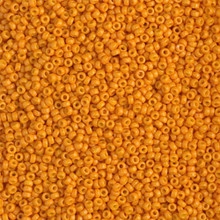 Japanese Miyuki Seed Beads, size 15/0, SKU 189015.MY15-4454, duracoat dyed opaque kumquat, (1 12-13gram tube - apprx 3500 beads)