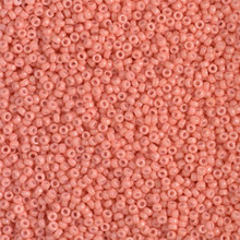 Japanese Miyuki Seed Beads, size 15/0, SKU 189015.MY15-4462, duracoat dyed opaque dark salmon, (1 12-13gram tube - apprx 3500 beads)