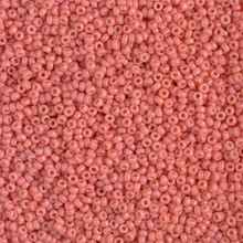 Japanese Miyuki Seed Beads, size 15/0, SKU 189015.MY15-4464, duracoat dyed opaque light watermelon, (1 12-13gram tube - apprx 3500 beads)