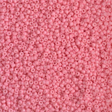 Japanese Miyuki Seed Beads, size 15/0, SKU 189015.MY15-4465, duracoat dyed opaque guava, (1 12-13gram tube - apprx 3500 beads)