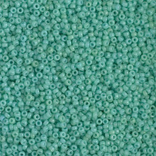 Japanese Miyuki Seed Beads, size 15/0, SKU 189015.MY15-4475, duracoat dyed opaque sea opal, (1 12-13gram tube - apprx 3500 beads)