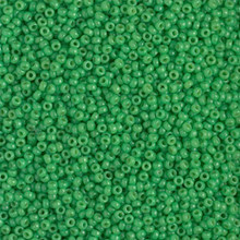 Japanese Miyuki Seed Beads, size 15/0, SKU 189015.MY15-4476, duracoat dyed opaque fiji green, (1 12-13gram tube - apprx 3500 beads)